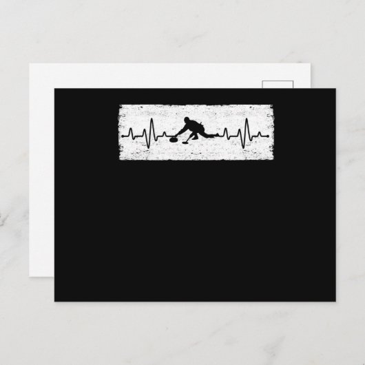 ECG-pulskrullende wintersportcurler Briefkaart (Voorkant / Achterkant)