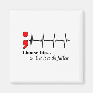 ECG Semicolon Suicide Awareness Prevention Magneet