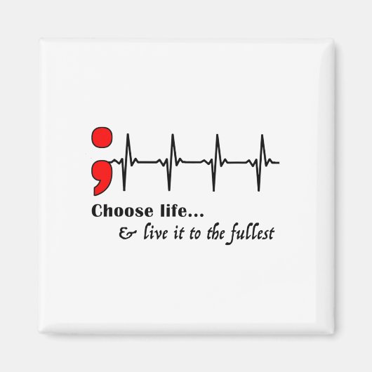 ECG Semicolon Suicide Awareness Prevention Magneet (Voorkant)