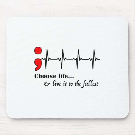 ECG Semicolon Suicide Awareness Prevention Muismat (Voorkant)