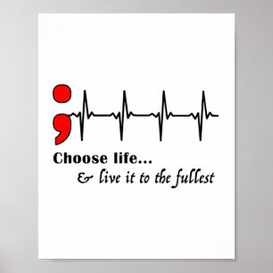 ECG Semicolon Suicide Awareness Prevention Poster