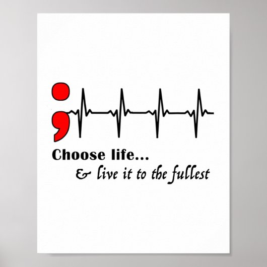 ECG Semicolon Suicide Awareness Prevention Poster (Voorkant)