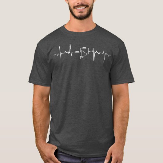 ECG-signaal voor elektrische techniek T-shirt (Voorkant)