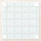 ECG Strips voor hart   Glazen Onderzetter (Achterkant)
