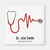 ECG Wave ECG Heartbeat Line Medische Stethoscoop Magneet (Voorkant)