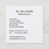 ECG Wave ECG Heartbeat Line Medische Stethoscoop Vierkante Visitekaartje (Achterkant)