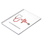 ECG Wave ECG Heartbeat Line Stethoscope Medical Notitieboek (Linkerzijde)
