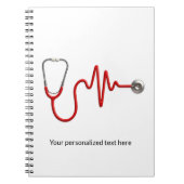 ECG Wave ECG Heartbeat Line Stethoscope Medical Notitieboek (Voorkant)