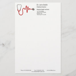 ECG Wave ECG Stethoscoop Hartslaglijn Medisch Briefpapier