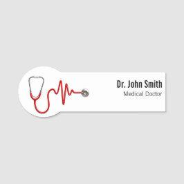 ECG Wave Stethoscope ECG Heartbeat Line Medical Naamplaatje
