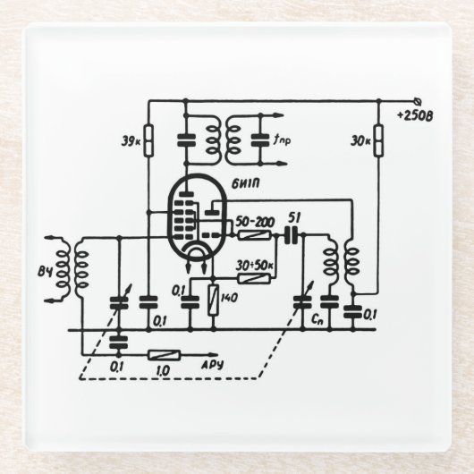 ECH81 Frequency Converter Glazen Onderzetter (Voorkant)