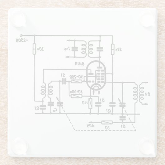 ECH81 Frequency Converter Glazen Onderzetter (Achterkant)