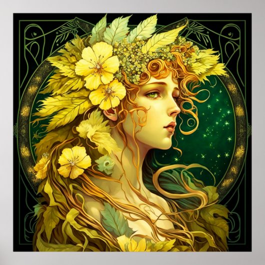 Echanted Flowers Forest Fairy Fantasy Poster (Voorkant)