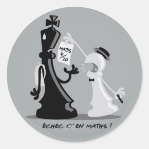 Echec en wiskunde ronde sticker