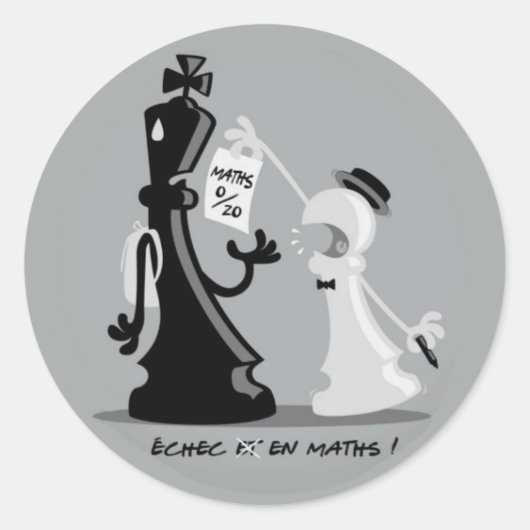 Echec en wiskunden ronde sticker (Voorkant)