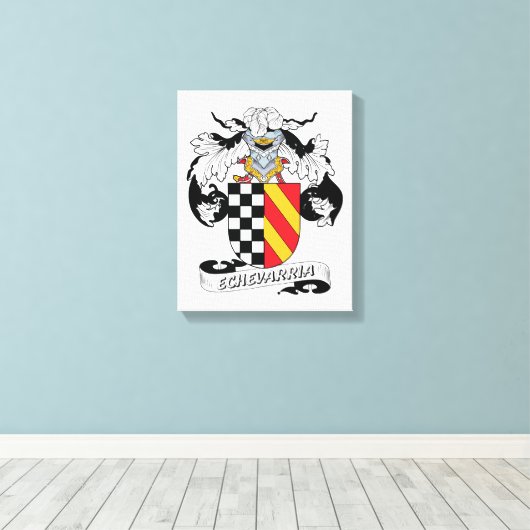 Echevarria Family Crest Canvas Afdruk (Insitu (Houten vloer))