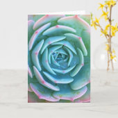 Echeveria imbricata succulent Wenskaart Kaart (Gele Bloem)