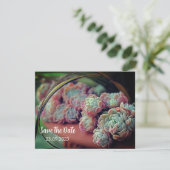 Echeveria Roos Succulent Save the Date Feestdagenkaart (Staand voorkant)