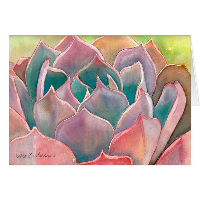 Echeveria waterverf Card van Debra Lee Baldwin (Voorkant Horizontaal)