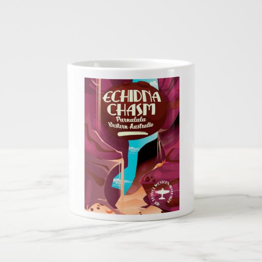 Echidna Chasm cartoon reisposter Grote Koffiekop (Voorkant)