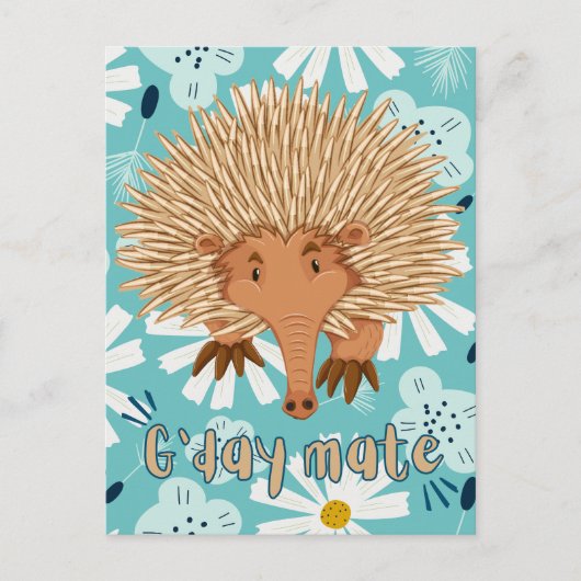 Echidna in bloei neer onder groeten briefkaart (Voorkant)