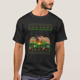 Echidna Lover Xmas Lighting Santa Ugly Echidna Chr T-shirt