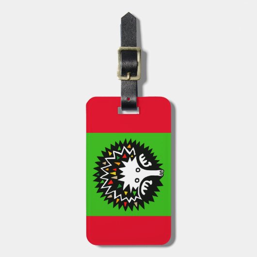 ECHIDNA - Monotreme - Natuur - Rood & groen Bagagelabel (Voorkant verticaal)