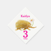 Echidna waterverf art. 3e verjaardag luiers servetten (Hoek)