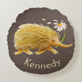 Echidna-waterverf klooster rond kussen (Voorkant)