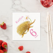 Echidna waterverf kunst 6e Verjaardags servetten (Insitu)