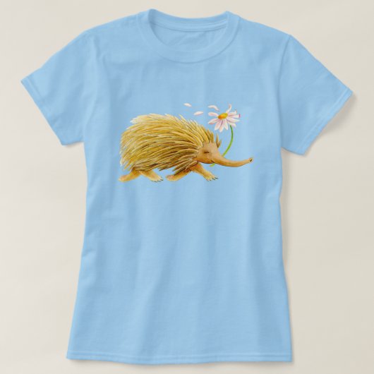 Echidna whimsical waterverf woodland dierkunst t-shirt (Design voorkant)