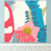 Echinacea Abstracte artistieke moderne kleurenblok Canvas Afdruk (Insitu (Houten vloer))