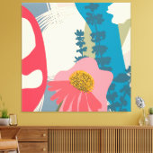 Echinacea Abstracte artistieke moderne kleurenblok Canvas Afdruk (Insitu (Woonkamer))