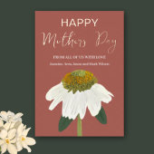 Echinacea Bloem Gelukkige Moeders Dag Goud Folie Feestdagenkaart