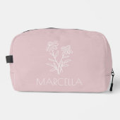 Echinacea Bloemenschets Aangepaste naam Toilettasje (Voorkant)