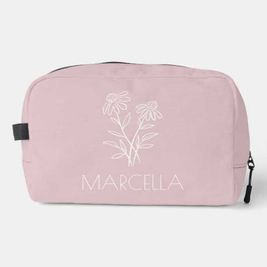 Echinacea Bloemenschets Aangepaste naam Toilettasje (Voorkant)
