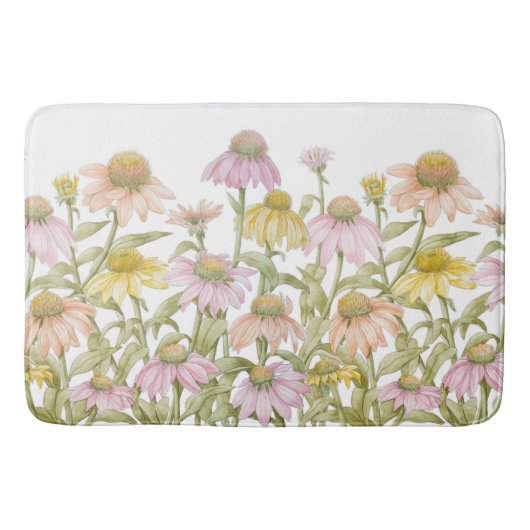 Echinacea Botanische Kunst Badmat (Voorkant)