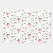 Echinacea-cadeaupapier plat vel set van 3 (Voorkant)