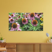 Echinacea Cone Flowers in Paars en geel Canvas Afdruk (Insitu (Woonkamer))