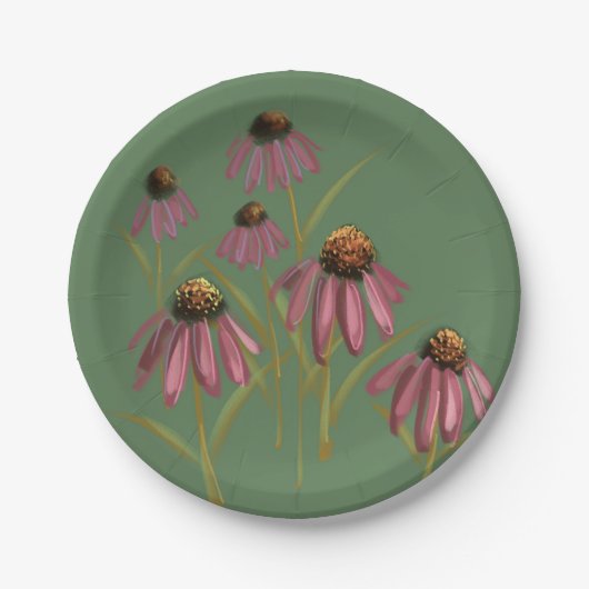 Echinacea Flower Bord - Roze & Groene Partij (Voorkant)