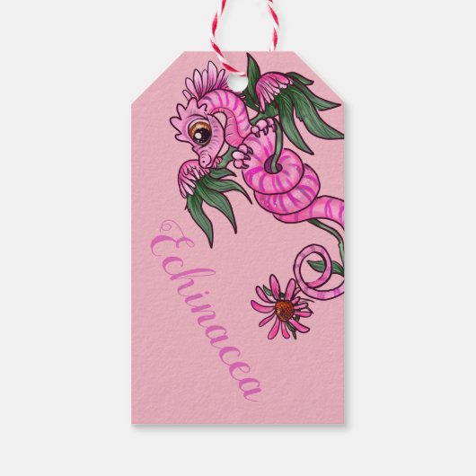 Echinacea flower lil tuindraak cadeaulabel (Achterkant)