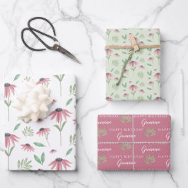 Echinacea Inpakpapier Plat Vellen Set van 3