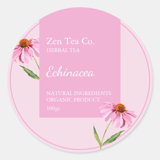 Echinacea Kruidenthee Zakelijk Label (Voorkant)