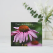 Echinacea met geduld citaat briefkaart (Staand voorkant)