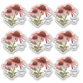 Echinacea Paarse Coneflower Dank Je Sticker (Voorkant)