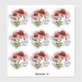 Echinacea Paarse Coneflower Dank Je Sticker (Vel)