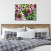 Echinacea Paarse en gele kloonbloemen Canvas Afdruk (Insitu (Slaapkamer))