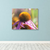 Echinacea Purpurea Paarse Coneflower Canvas Afdruk (Insitu (Houten vloer))