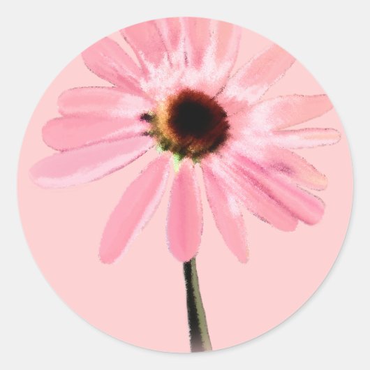 Echinacea purpurea ronde sticker (Voorkant)