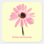 Echinacea purpurea vierkante sticker (Voorkant)